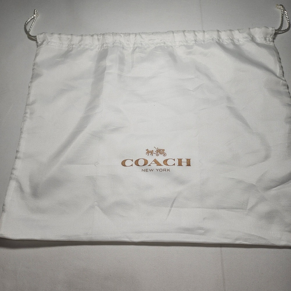 Coach New York White Satin Drawstring Dust Bag for Handbags 16x13